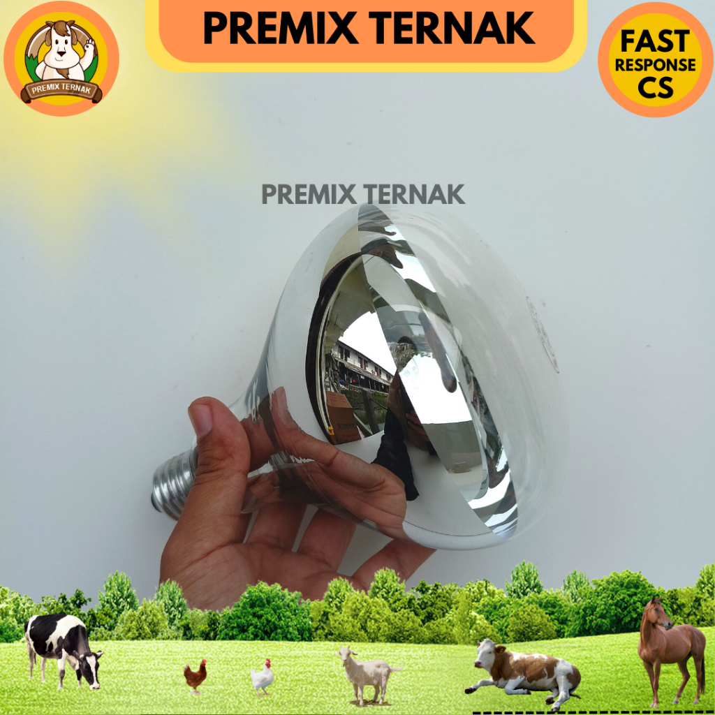 Lampu Penghangat Hewan Peliharaan 100W 150W 200W - Nyala Kuning Bukan Infrafred