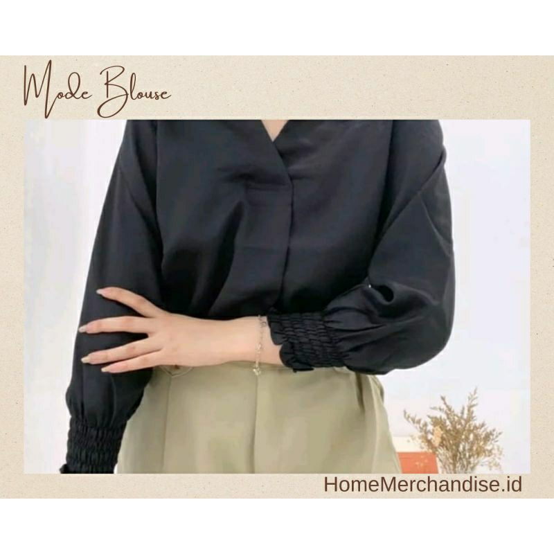 HM FASHION - KARA V-Neck Blouse with Collar Twistcone / Blouse Wanita