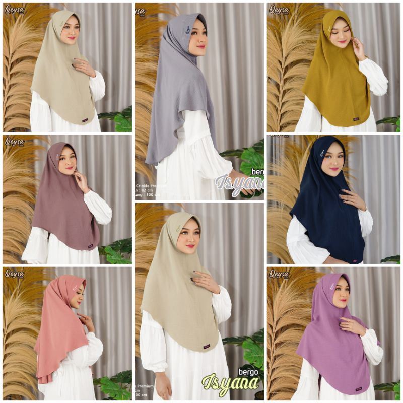 bergo isyana qeysa / jilbab daily crincle /qeysa hijab