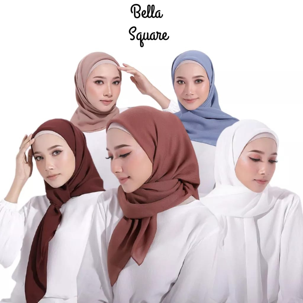 HIJAB SEGI EMPAT BELLA SQUARE PREMIUM / HIJAB BELLA SQUARE POLOS TERBARU