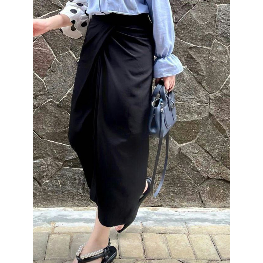 ROK LILIT INSTAN SATIN ROK LILIT POLOS ROK LILIT SATIN SATIN WRAP SKIRT