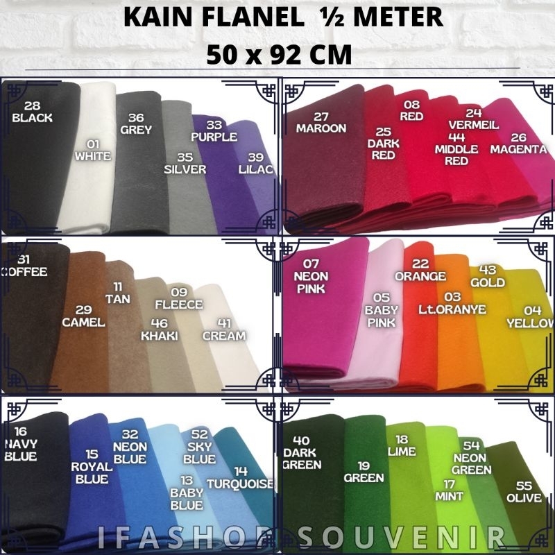 KAIN FLANEL ½METER 50X92 CM