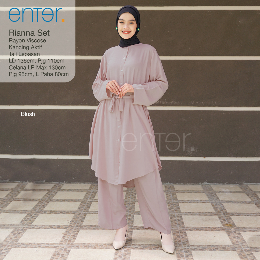 Riana One Set Setelan Wanita Muslim Rayon Viscouse Original Produk By Enter