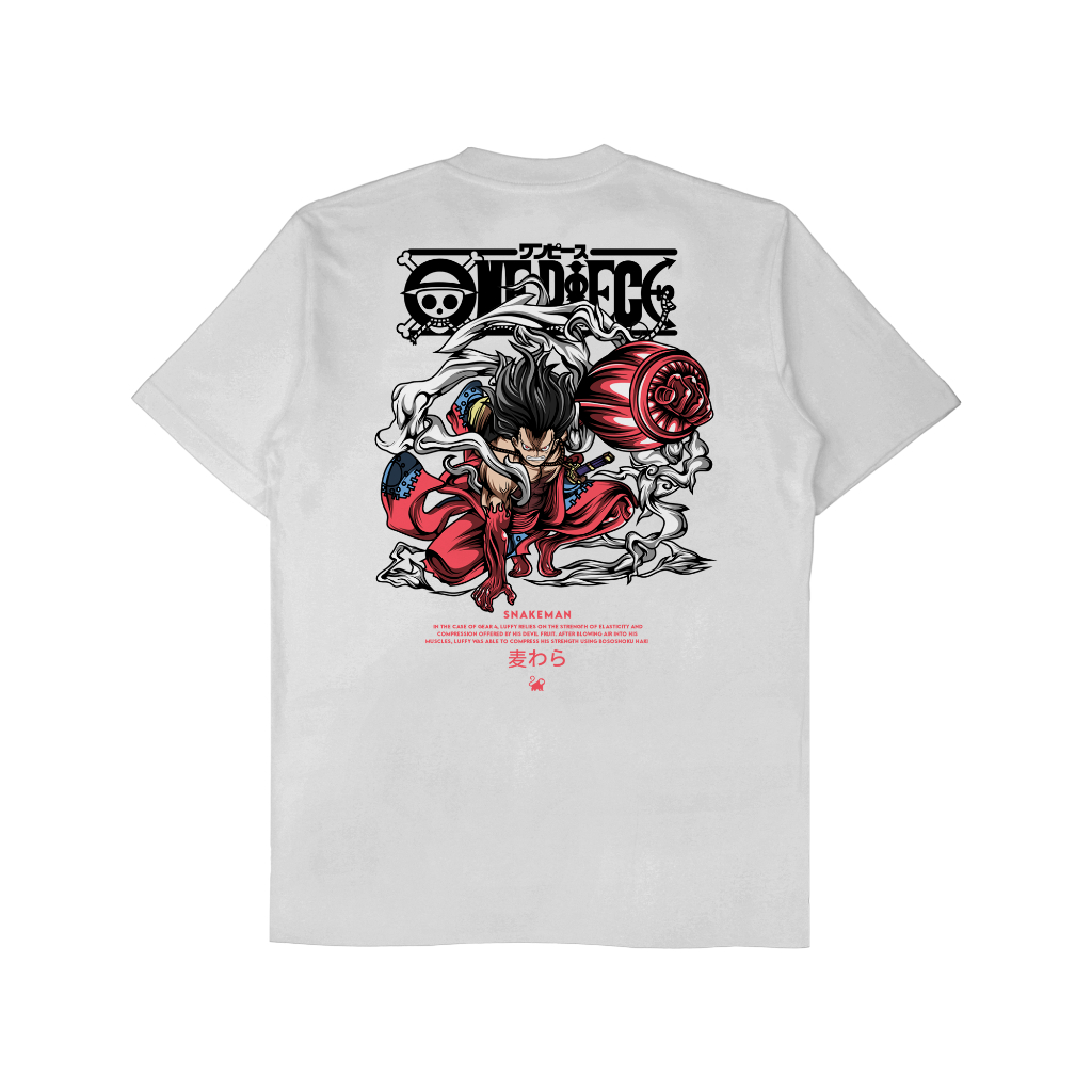 KAOS ANIME ONEPIECE LUFFY GEAR 4 SNAKEMAN  | Baju Distro Pria Wanita - KUUL INDUSTRIES