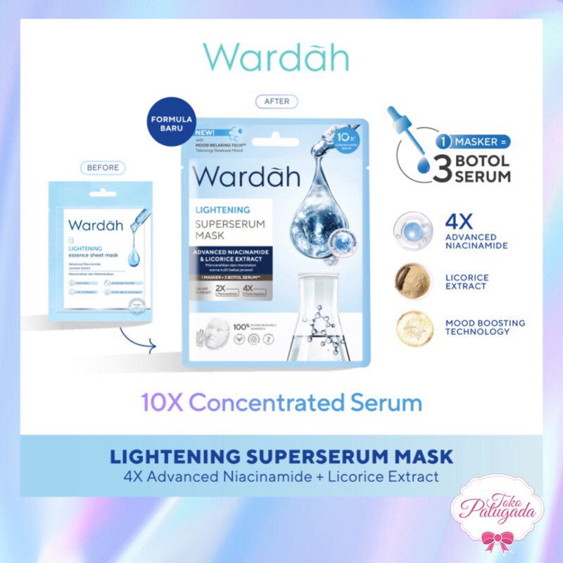 [BISA COD] Wardah Lightening SuperSerum Mask 20 ml - Sheet Mask - Masker Pencerah Wajah - Masker Glowing