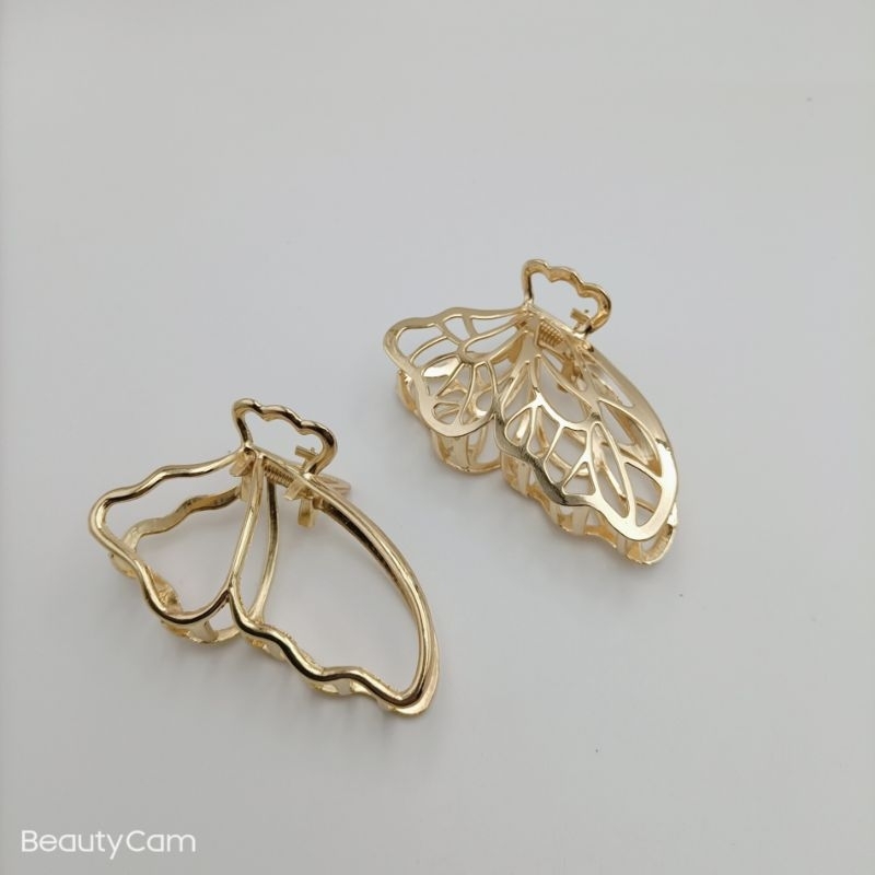 Jepit Rambut Metal Korea -Hair Pin Bentuk Unik Metalik - Jepit Rambut Elegan Gold