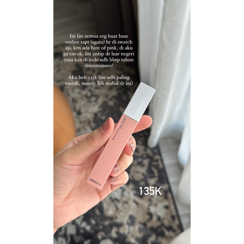 maybelline superstay matte ink 05 loyalist (base ombre nude rare)