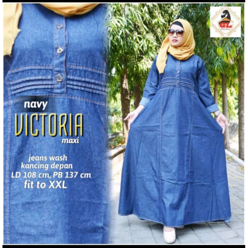 Victoria Maxy || Claudia Maxy || Pavita Maxy DRESS Gamis Jeans Premium