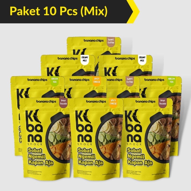 

KERIPIK PISANG KIBANA MIX 10 PCS - BANANA CHIPS (BEBAS PILIH RASA)