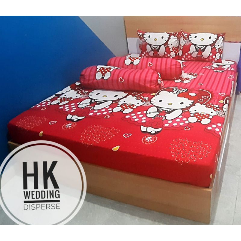 Sprei 180X200 160X200 Seprai Aesthetic Homemade Karakter Anak Motif Doraemon Pink Minimouse Spiderman Hello Kitty Binatang Kartun Murah