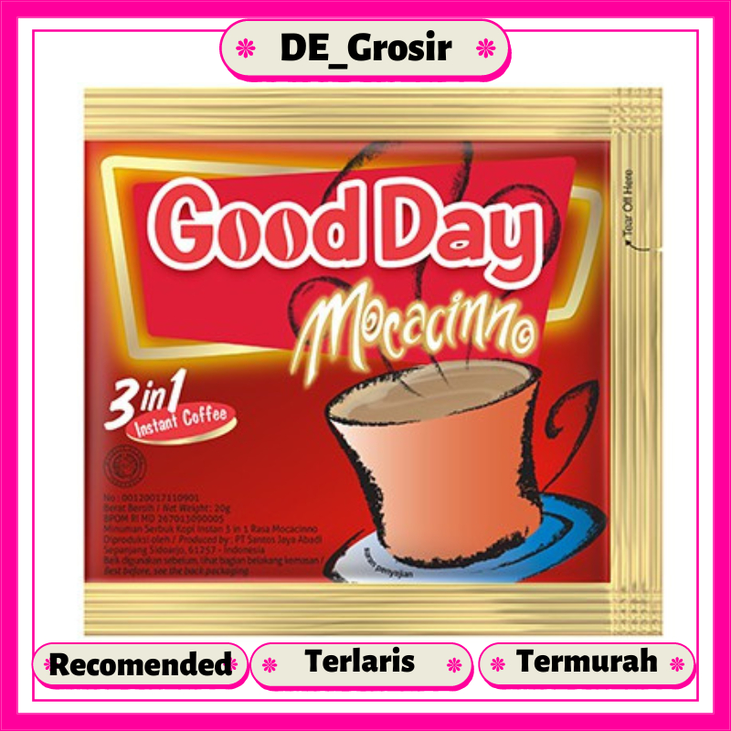 

Kopi Good Day Mocacinno 3in1 Instan Coffee 20gr Dapat 1 Renceng Isi 10 Sachet