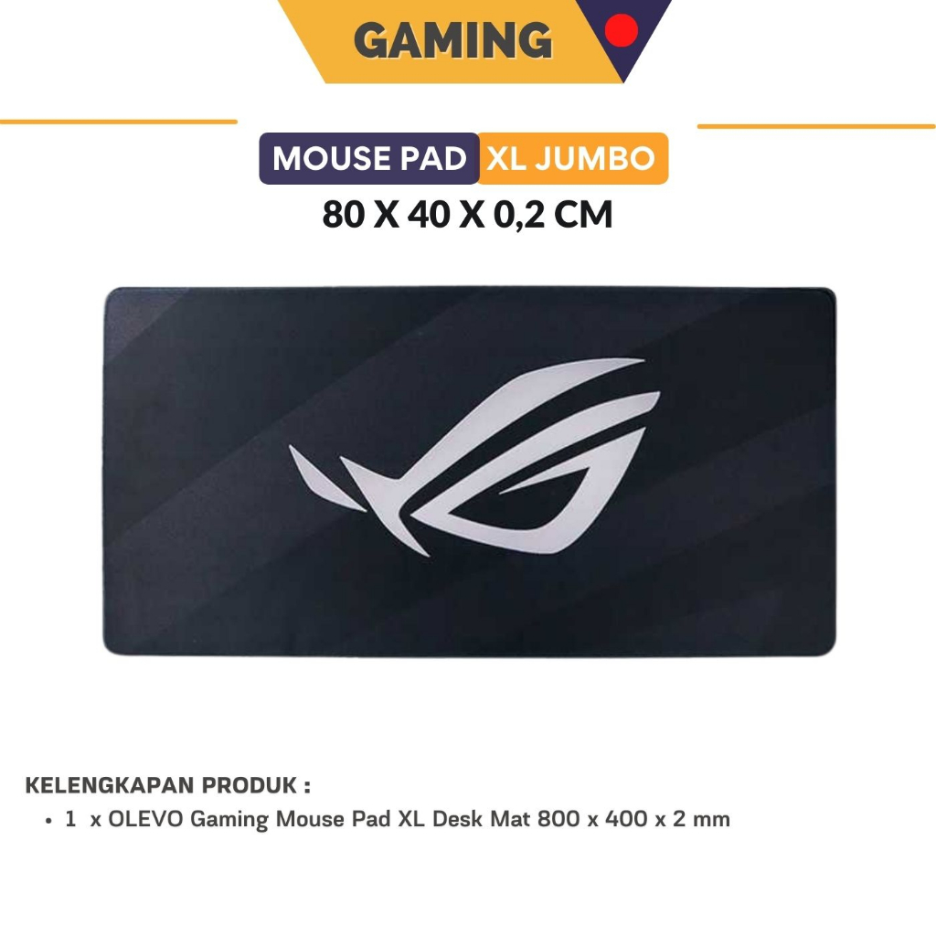 Gaming Mouse Pad XL Desk Mat Motif ROG 800 x 400 x 2 mm