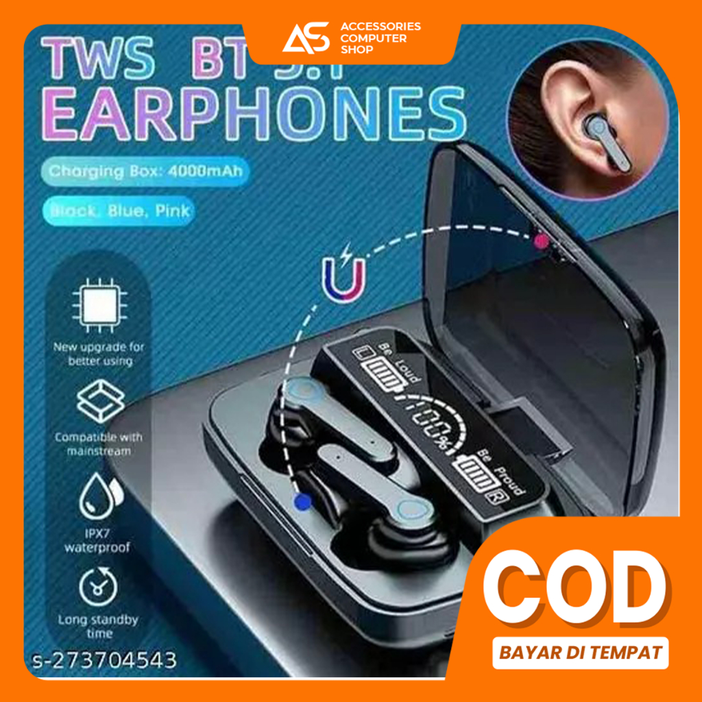 TWS M19 Headset Wireless Earphone Bluetooth 5.1 Smart Touch AH075 - ACS