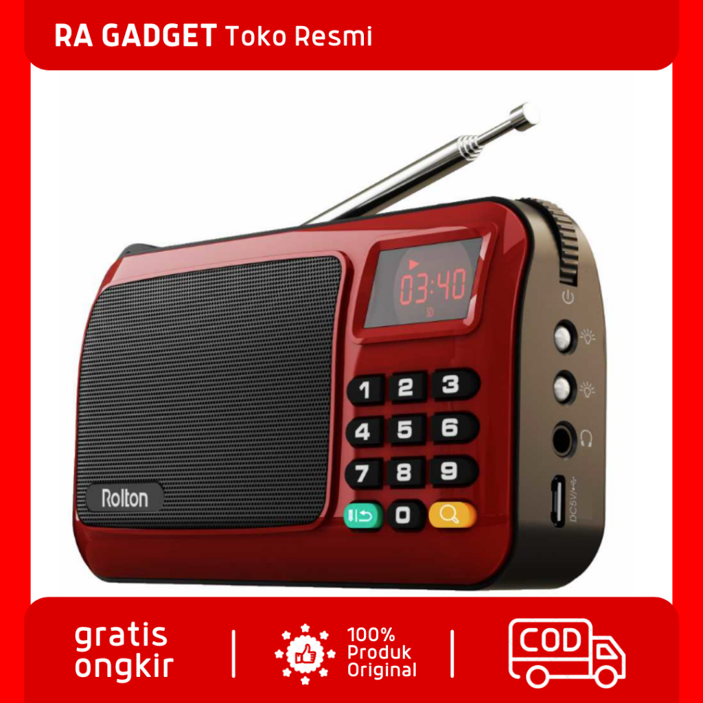 W405 Portable FM Radio Player TF Card / Radio Am Fm Portable Charge Murah Suara Jernih Speaker BT US
