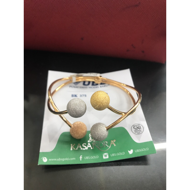 Gelang bulat bola model tinju lilit fashion kadar 375 8karat