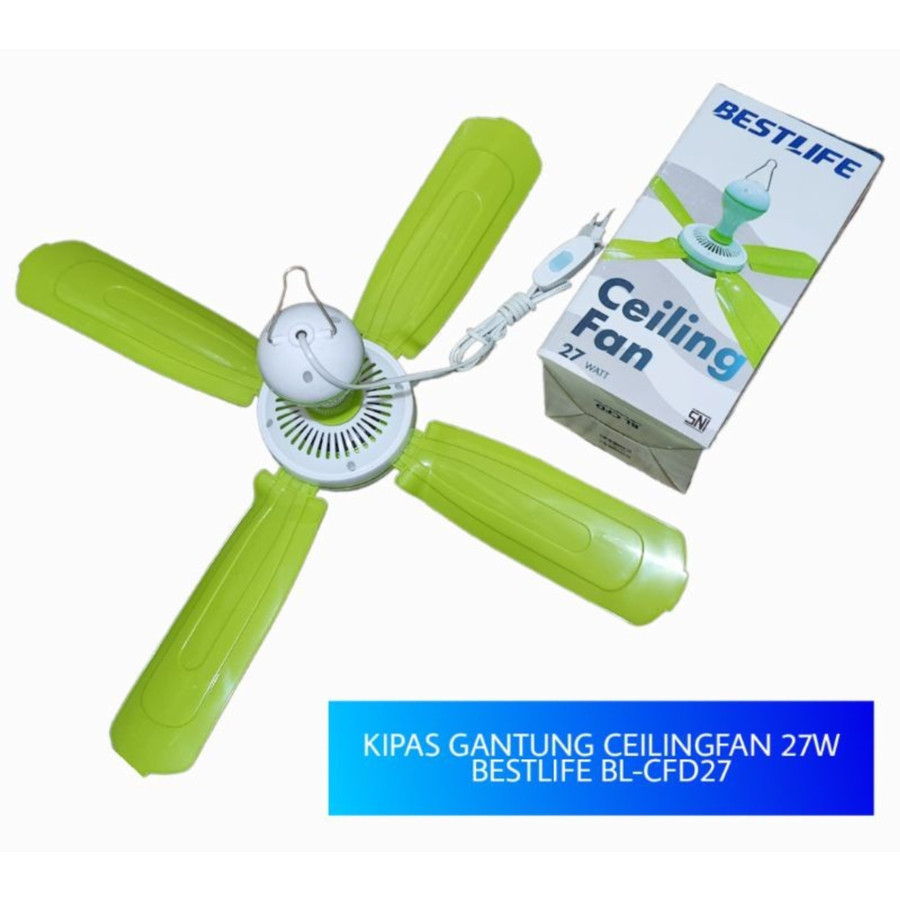 KIPAS ANGIN GANTUNG 5 BALING 27 WATT -KIPAS ANGIN LISTRIK HELI FAN