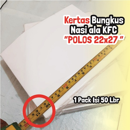 

Kertas Nasi kfc Polos ukuran 22X27cm isi 50 lbr bungkus nasi kfc polos anti lengket