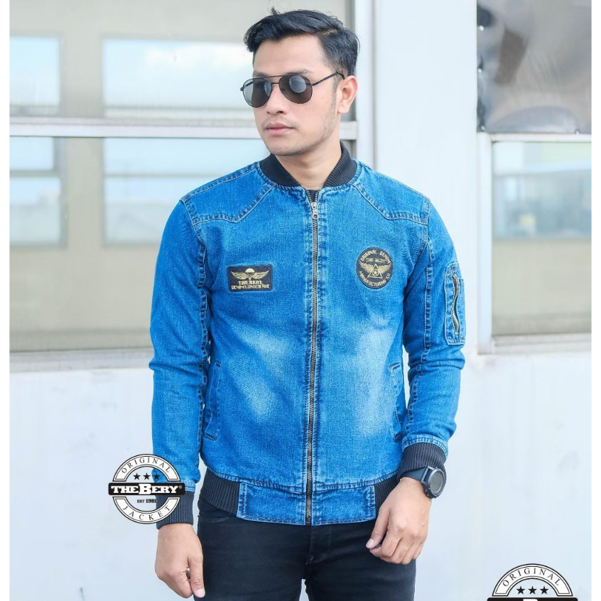 Jaket Jeans Jaket Bomber Jeans Jaket Jeans Bomber Blok