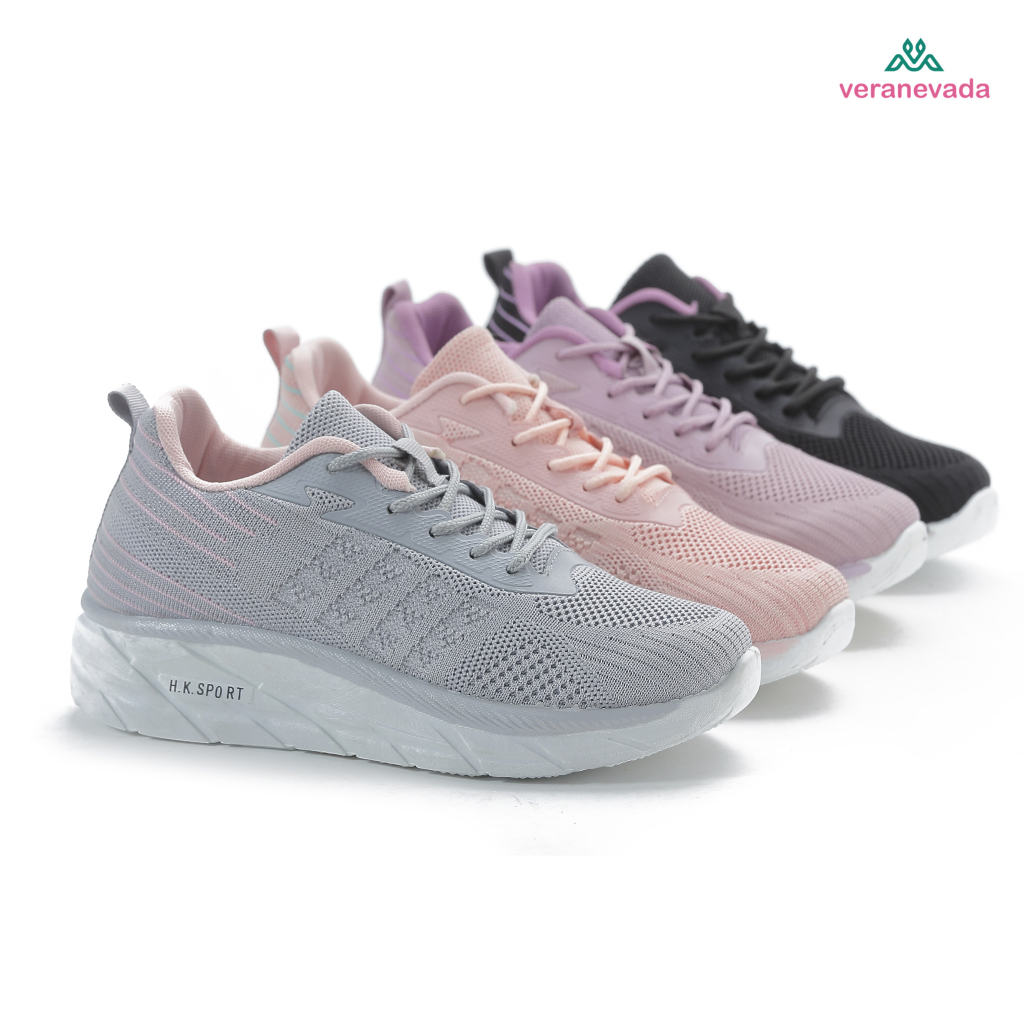 Sepatu Sneakers Wanita Vera Nevada A51 untuk Olahraga, Nyaman dengan Sol Tinggi 3.5 cm dan Berbagai 