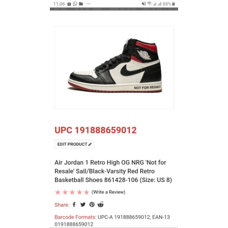 AJ1 no photos size 41