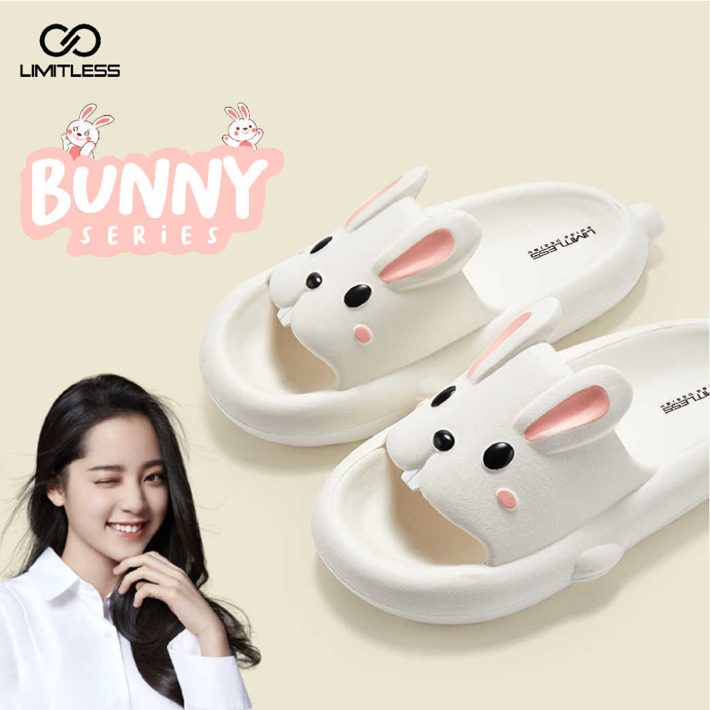 Sandal Selop Kelinci Wanita Casual BUNNY Korean Style Sendal Rabbit Cewek Slip On Sandal Kelinci Empuk Nyaman