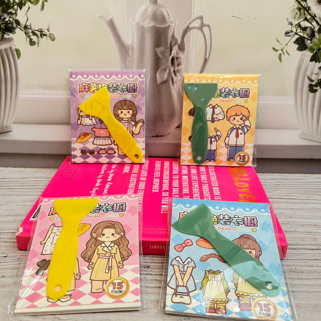 Buku Sticker Anak UNIK LUCU + Free Perata (spatula) Termurah isi 15 halaman / Buku Stiker Kreativita