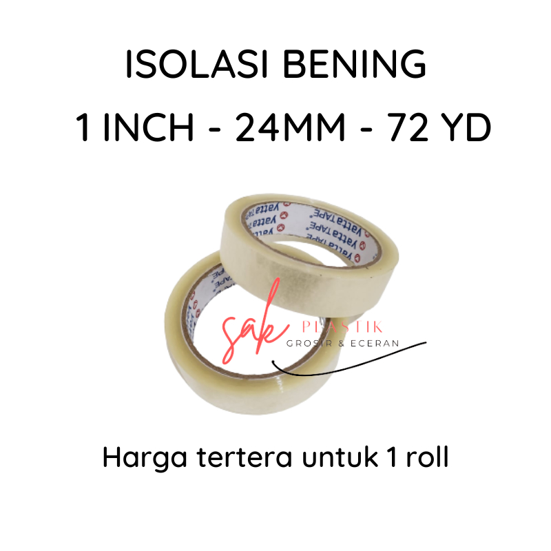 

Selotip 1 inch l Solasi l Solatip l Isolasi l Isolatip 24mm x 72 yard