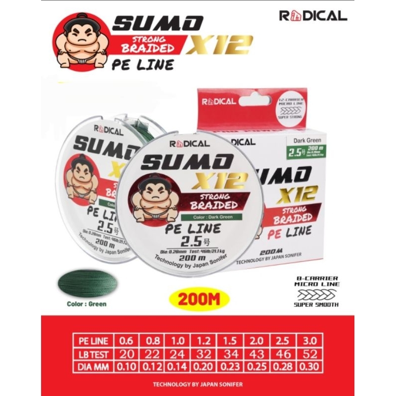 Senar PE Radical Sumo X12 200 Meter