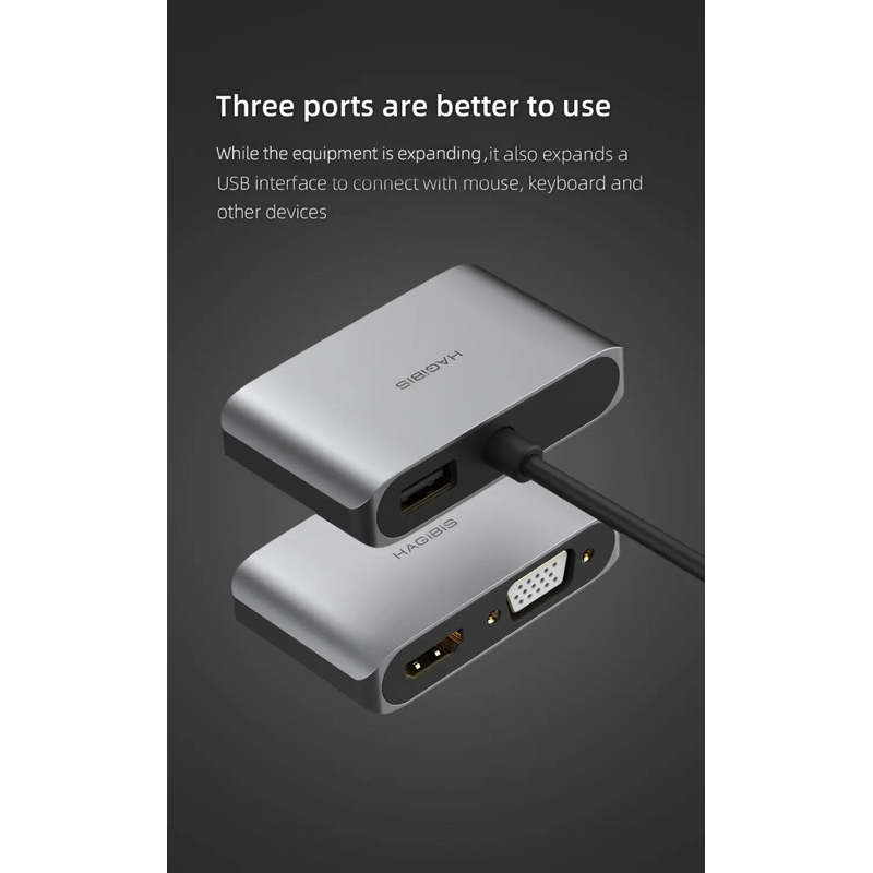 hagibis usb 3.0 to hdmi vga konektor adapter converter 1080p 2 in 1