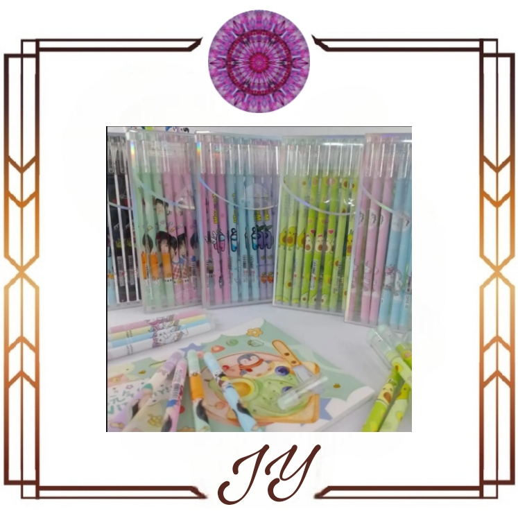 (JY)(12pcs) New Pen bisa hapus / Pen gel hapus/ tanpa harus memakai tip x