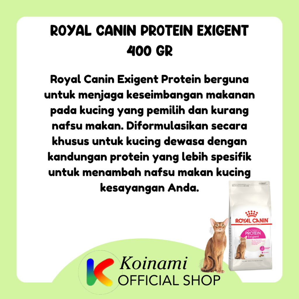 Royal Canin Protein Exigent Cat Dry Food 400 Gr / MAKANAN KUCING / RC