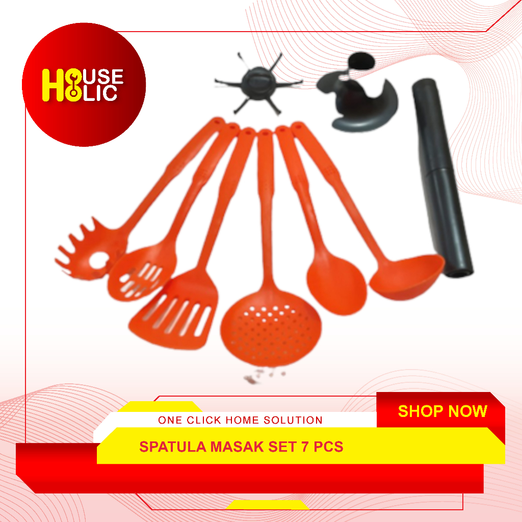 Spatula Set 7 Pcs Color Spageti Sendok Masak Sodet Tahan Panas Plastik