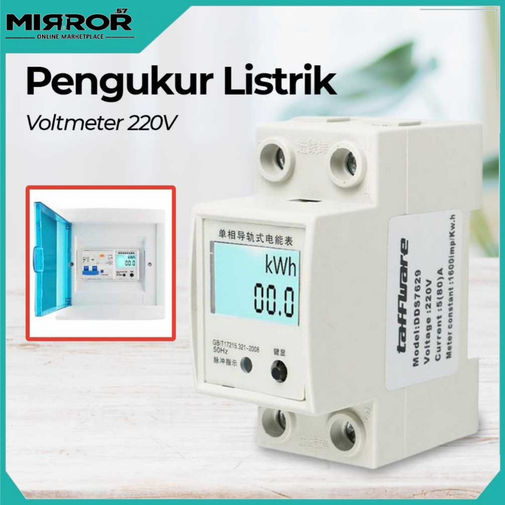 kWh Meter Alat Pengukur Tegangan Listrik Watt/Volt/kWh Meter 220V 80A LCD Display