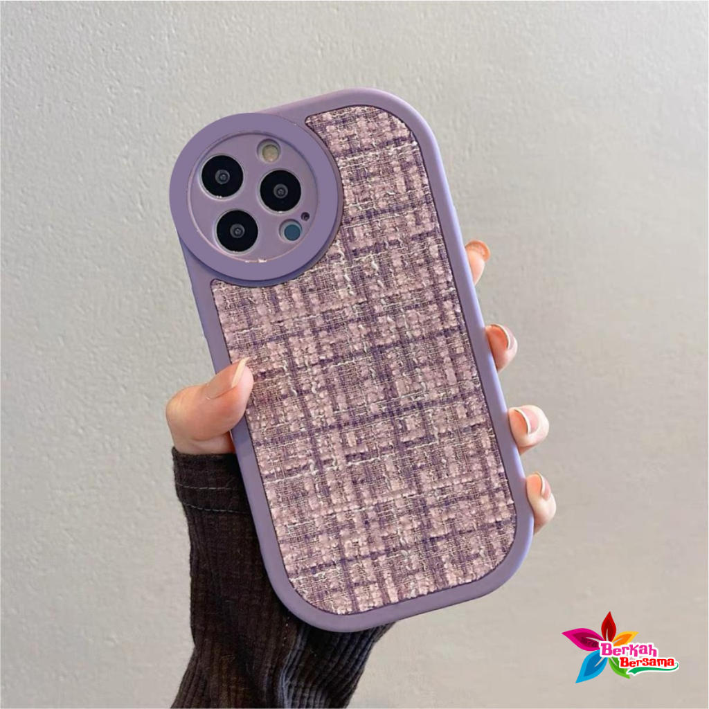 CASE CASING SILIKON VINTAGE WOOVEN TWEED KAIN RAJUT FOR REALME C15 NARZO 20 BB8394