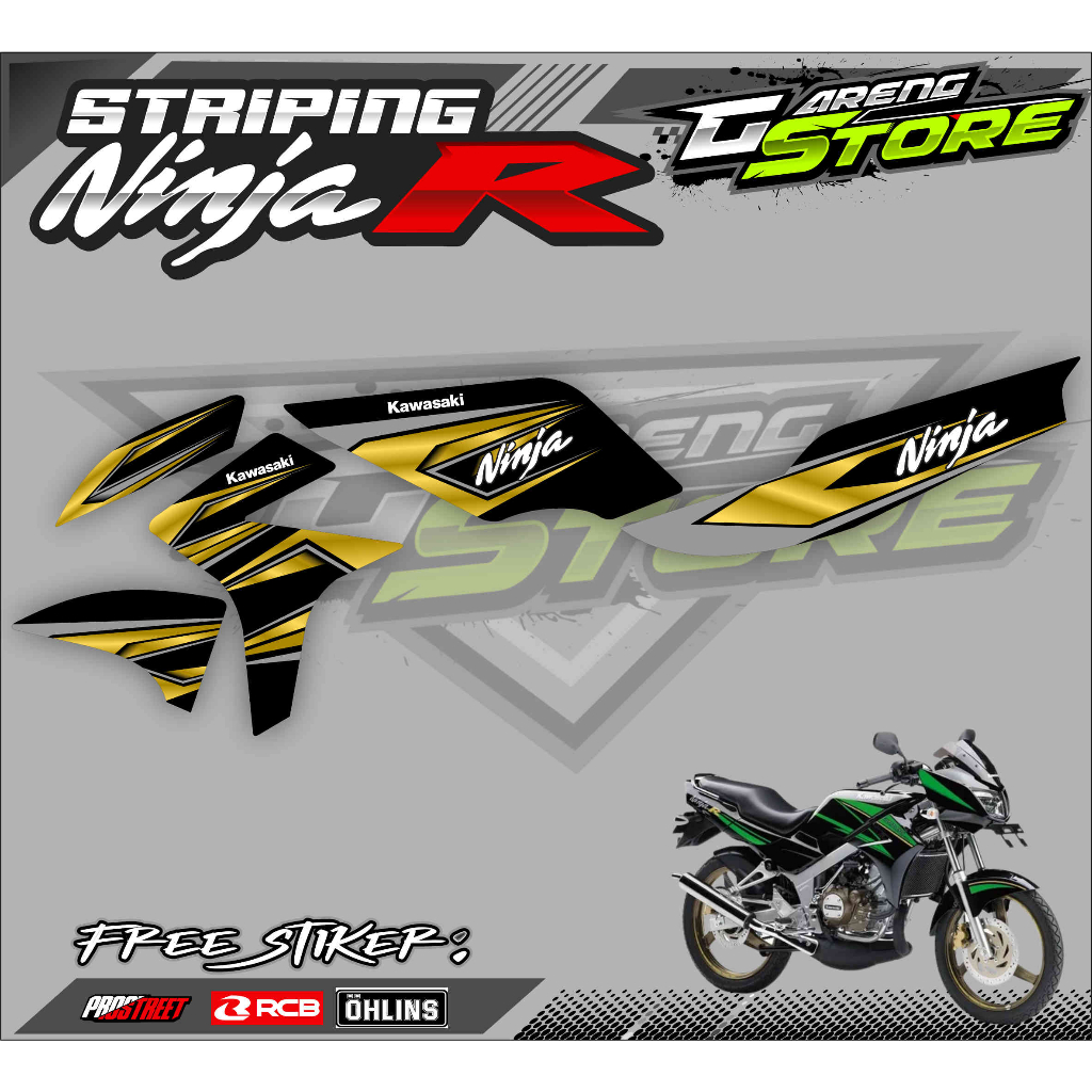 STRIPING VARIASI SEMIFULL KAWASAKI NINJA 150 R / STICKER LIST VARIASI NINJA 150 R