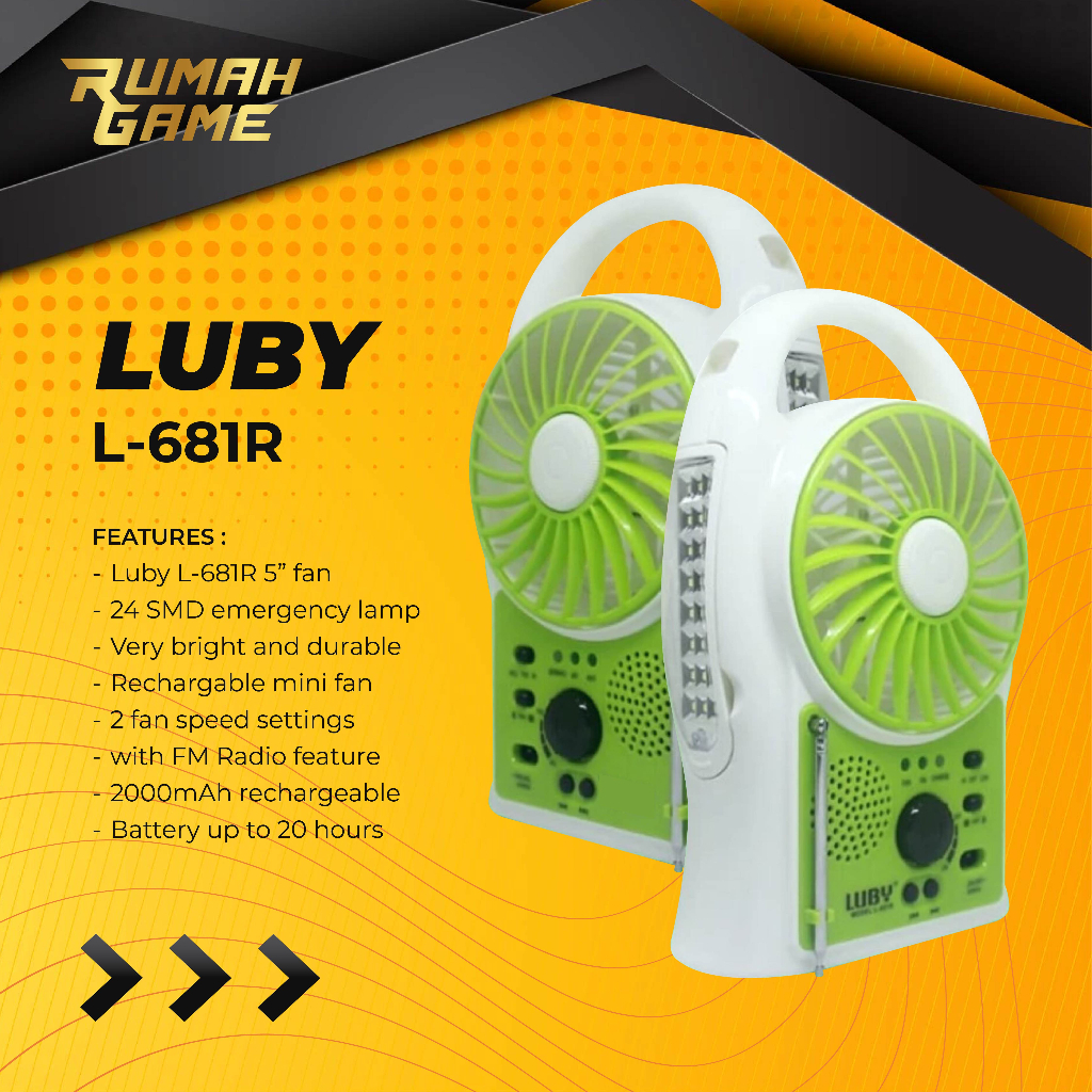 Radio Mini Fan Kipas Emergency Luby L 681R 681 R