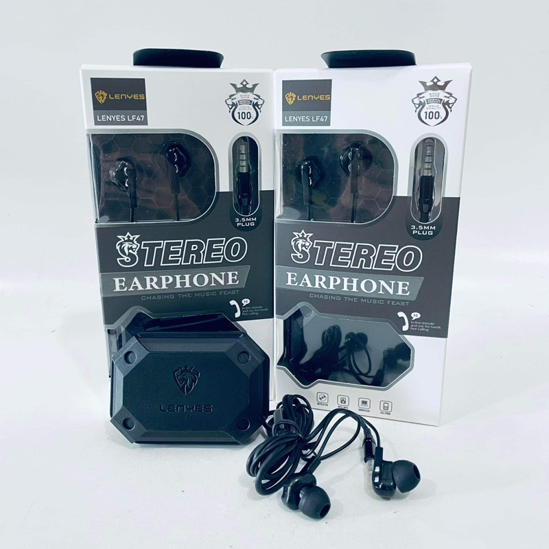 Headset stereo LENYES LF47 LF-47 in ear super Bass Original hedset kabel earphone extrabass handfree with microphone