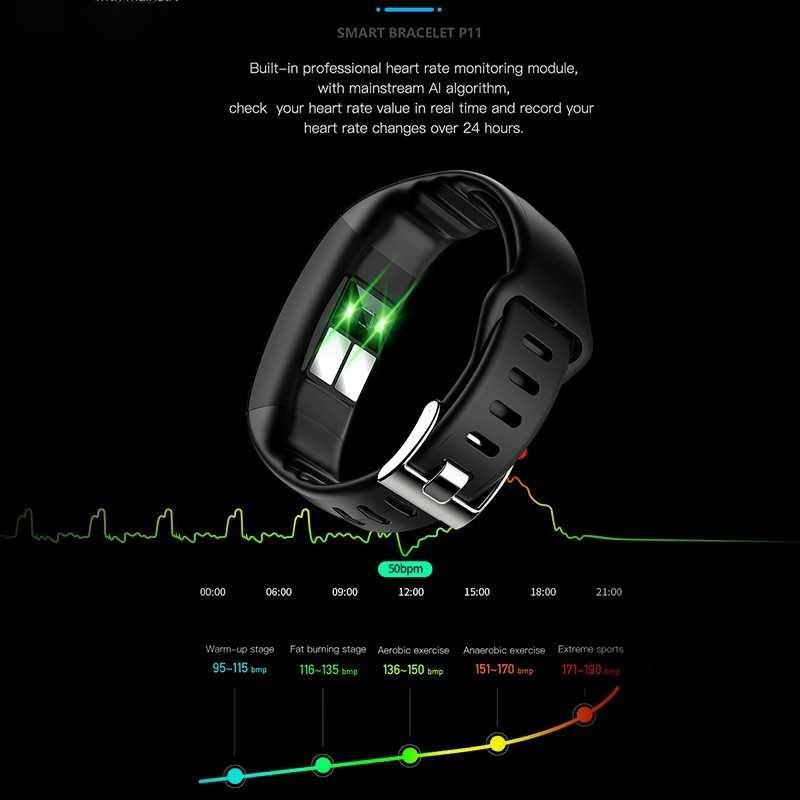 SKMEI Smartwatch Sport Fitness Tracker Heart Rate Sp02 Waterproof - P11 Plus