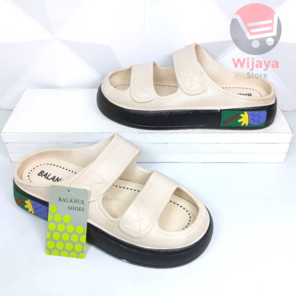 Sandal Wanita Viral Selop Balance 029 Polos Perempuan Import New Sandal Cewek Ban dua Motif Kekinian Nyaman