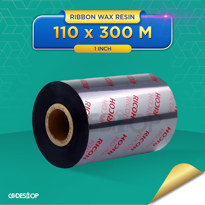 Ribbon Printer Barcode 110x300M / 110x300 / 110 x 300 M / 110 cm x 300 M Black