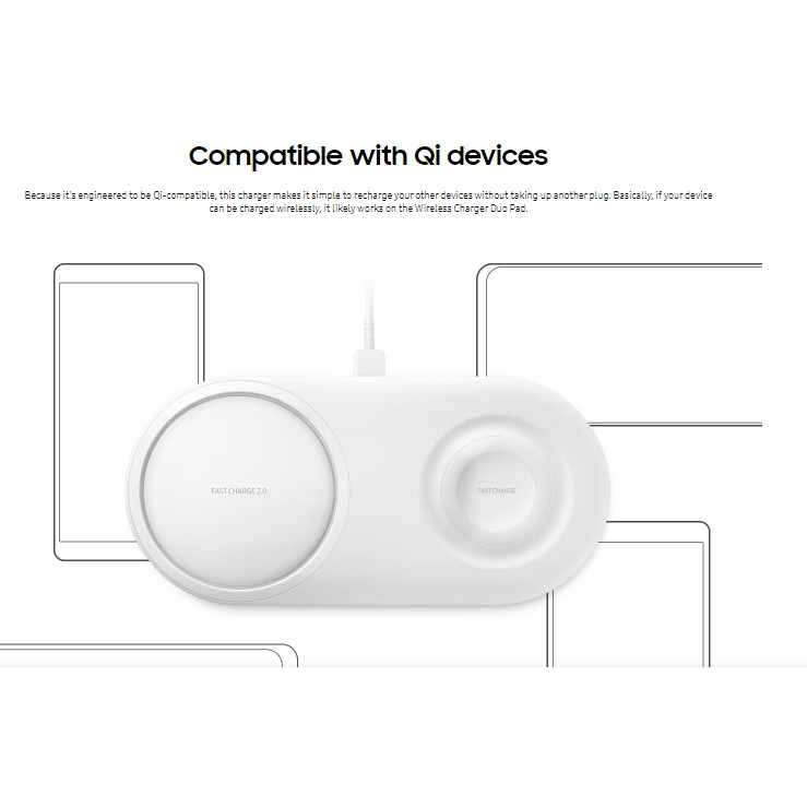 SAMSUNG Wireless Charger Duo Pad Fast Charge 2.0 + Charger 25W Original