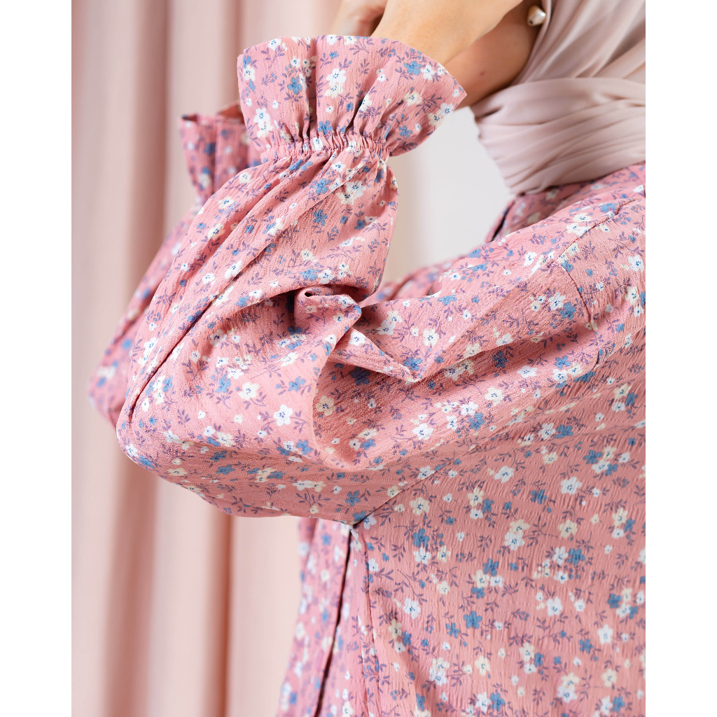 KEMEJA BLOUSE SAKURA KRINKLE MOTIF PREMIUM B665 CO