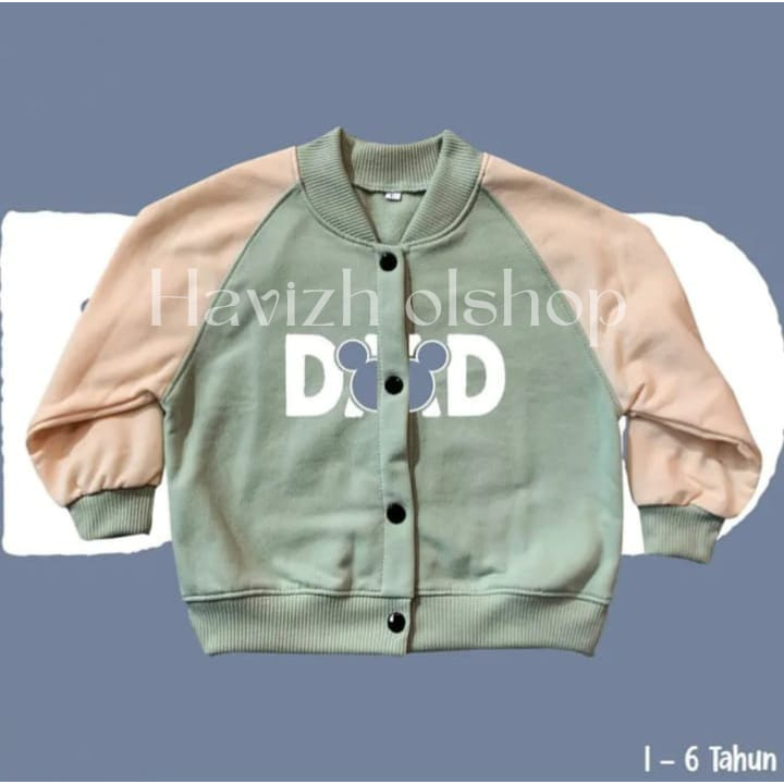 Jaket Varsity anak terbaru motif karakter anak 1-6 tahun // Jaket varsity anak unisex terbaru