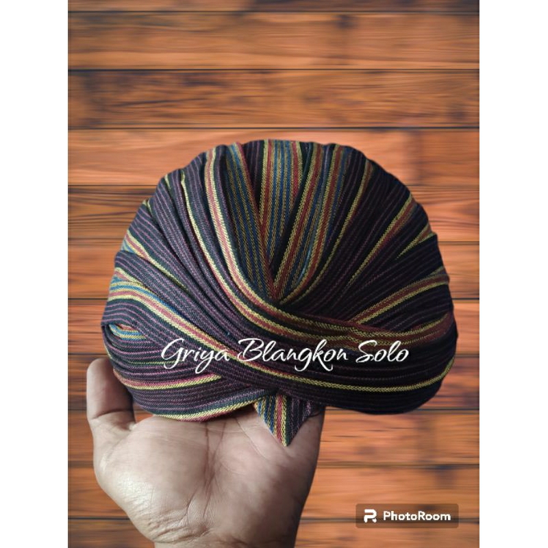 Blangkon Jogja Senopaten Motif Lurik