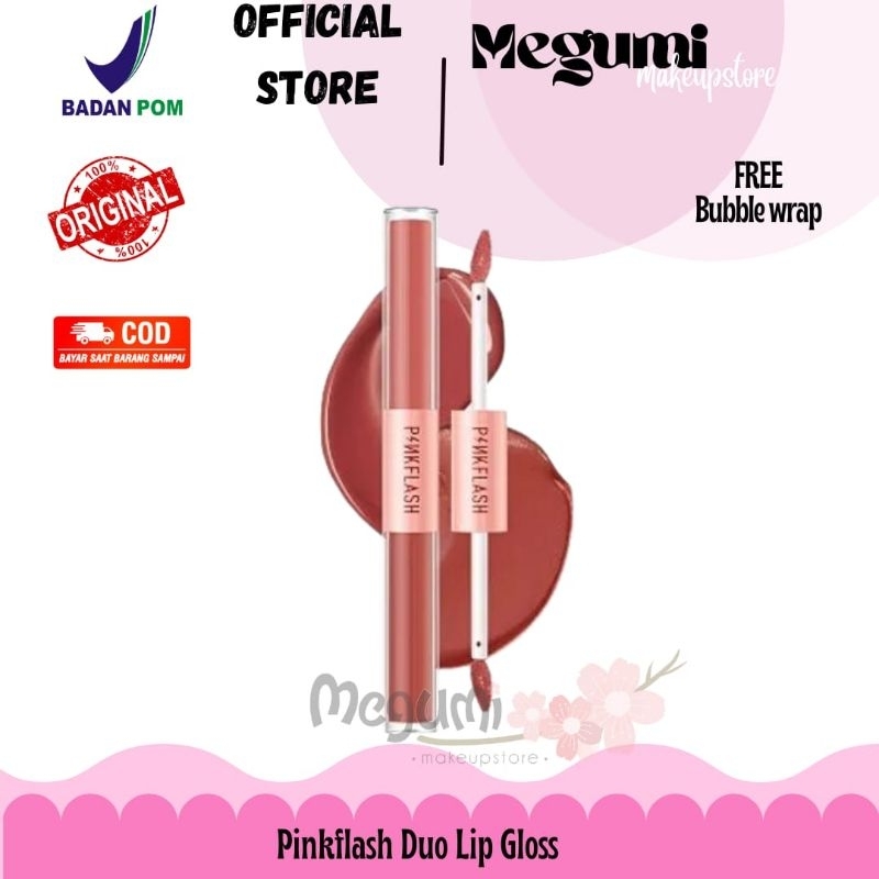[MEGUMI_MAKEUPSTORE] PINKFLASH DUO LIP GLOSS BPOM
