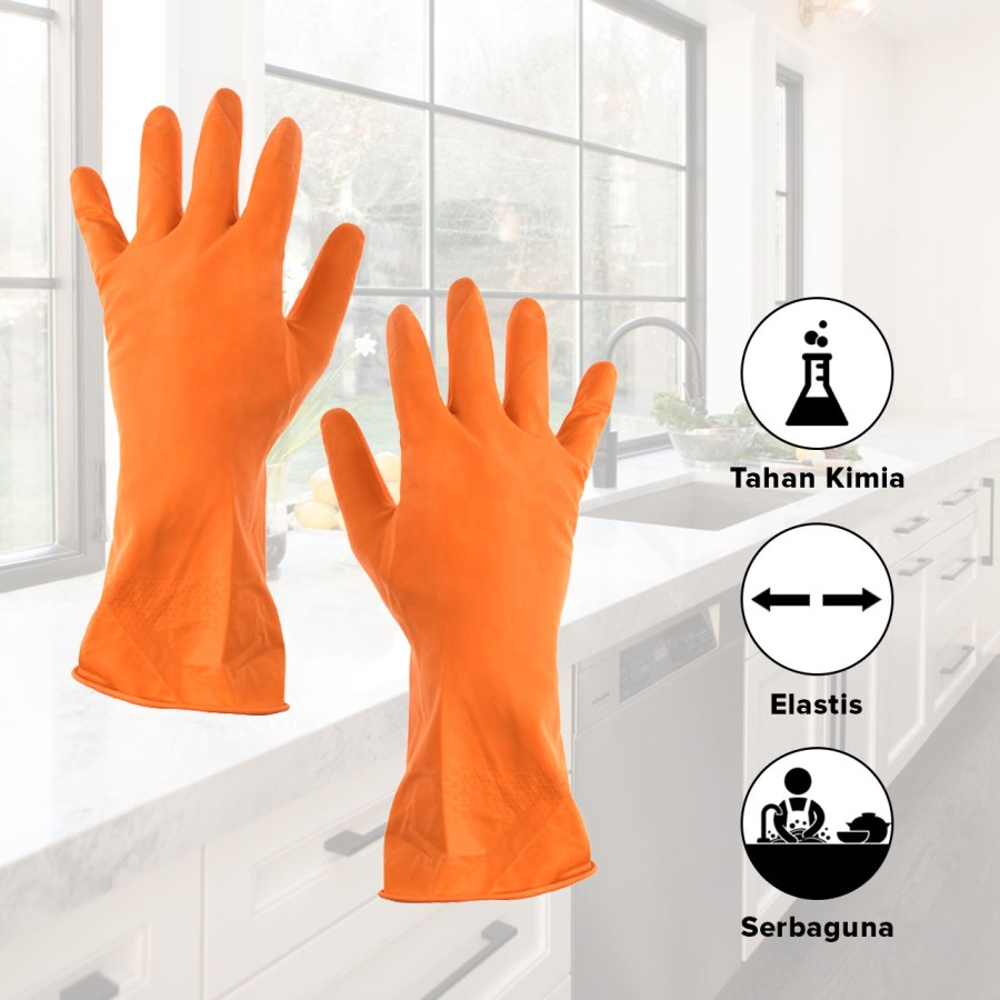 Sarung Tangan Karet KENMASTER Orange XL - 1 Pasang