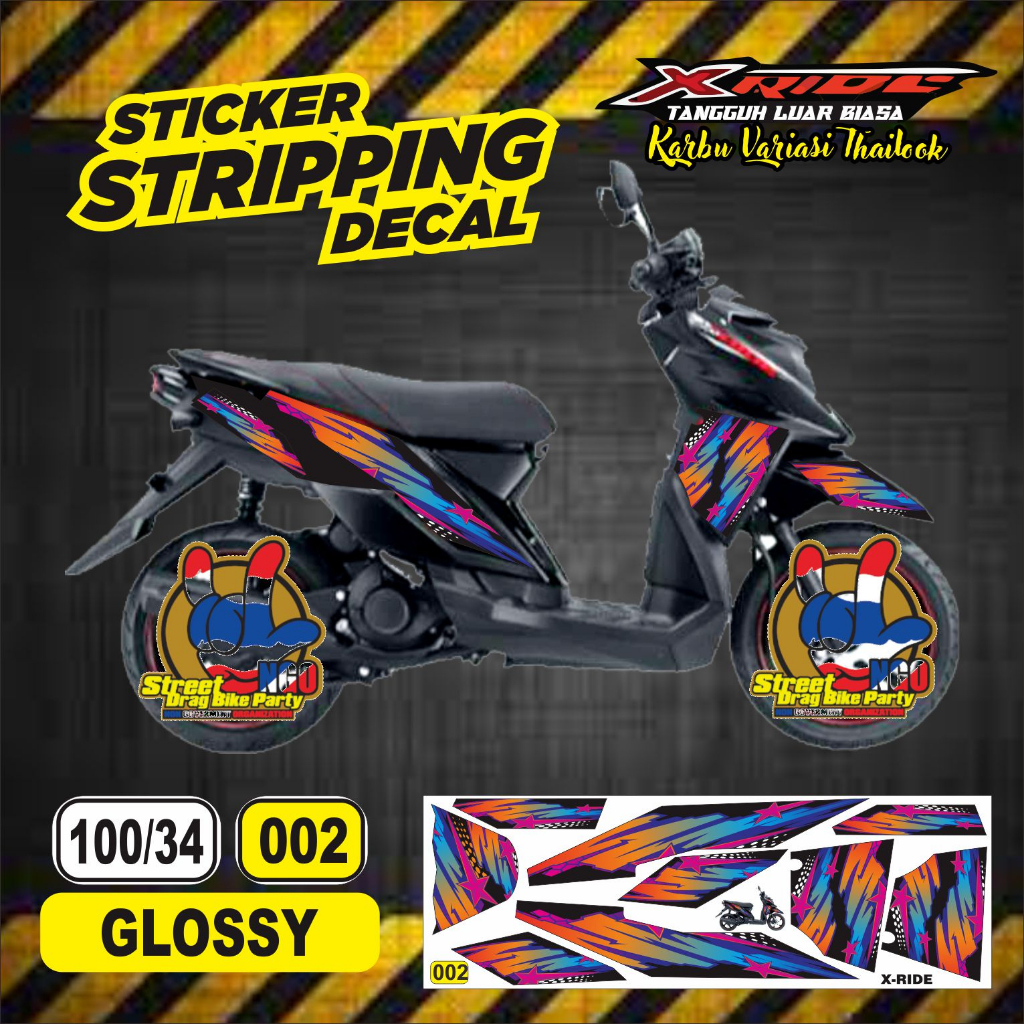 striping variasi Yamaha X Ride /stiker decal motor X Ride /stiker lis polet Yamaha X Ride