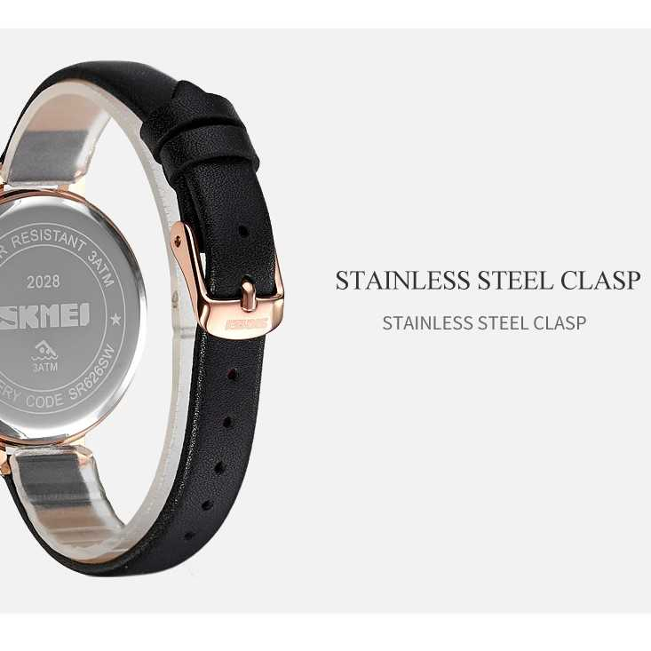 Jam Tangan Wanita Analog Watch Leather Strap Waterproof 30M Jamtangan Analog Cewek Anti Air Berkualitas