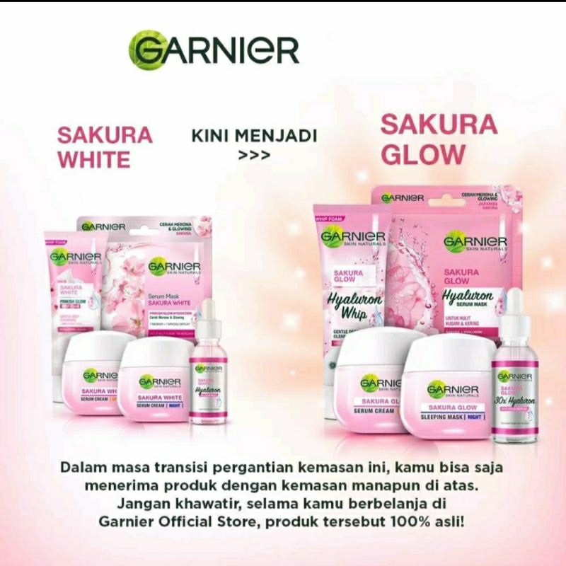 GARNIER Sakura Glow Hyaluron Serum Cream UV  20gr - Day Craem