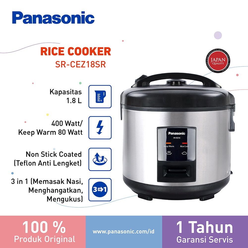 Panasonic SR-CEZ18SR Rice Cooker [1.8 L] - Stainless